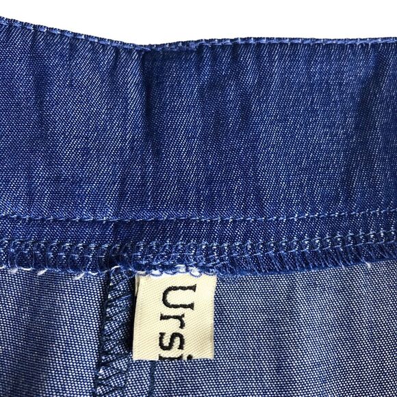 Ursime Pants Womens 28x30 Blue Chambray Wide Leg Palazzo Festival Boho Lagenlook - Picture 5 of 14